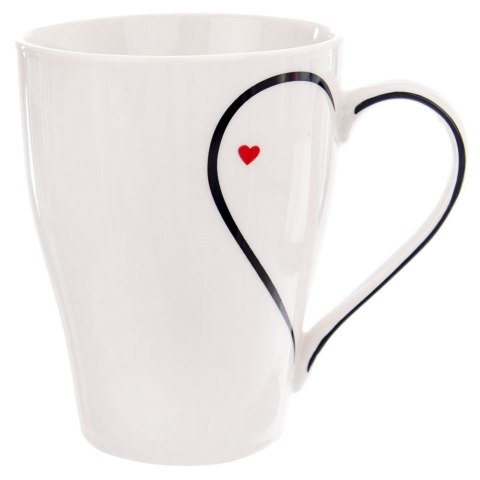 Kubek Porcelanowy 380 ml ORION Serce Biały Dekor do Zmywarki Mikrofalówki