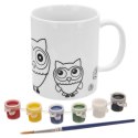Kubek do Malowania z Farbkami Porcelanowy Sowy dla Dzieci ORION 330 ml