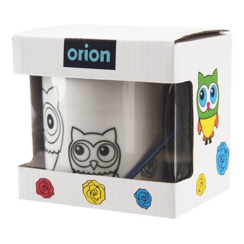 Kubek do Malowania z Farbkami Porcelanowy Sowy dla Dzieci ORION 330 ml