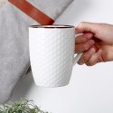 Kubki Ceramiczne Białe do Kawy Herbaty Zestaw Ozdobny VILDE 400 ml 4 szt.