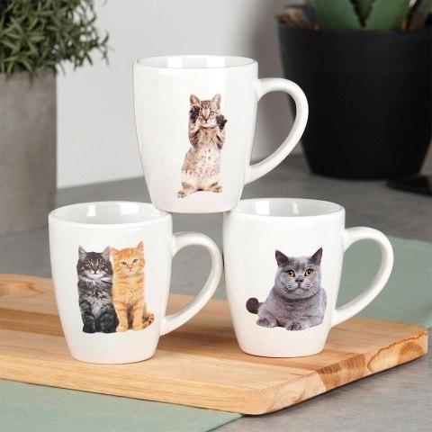 Kubki Ceramiczne Koty 220 ml 3 Szt. ORION do Zmywarki i Mikrofali