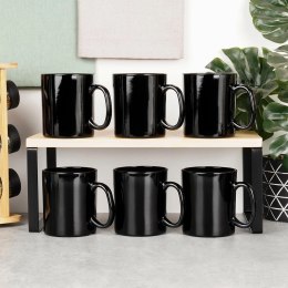 Kubki Szklane 300 ml 6 Szt. ORION Czarne Szkło Opalowe do Zmywarki