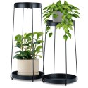 Kwietnik Metalowy Czarny 2-poziomowy Dekoracyjny ORION 46 / 58 cm 2 szt.