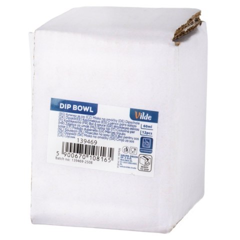 Miseczki do Sosów Dipy Dipówki Stalowe Srebrne Zestaw 12 szt. 60 ml VILDE