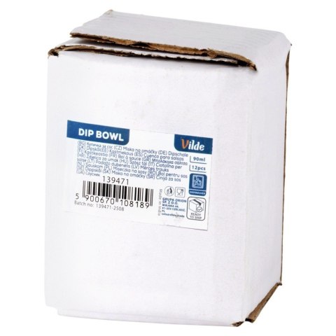 Miseczki do Sosów Dipy Dipówki Stalowe Srebrne Zestaw 12 szt. 90 ml VILDE