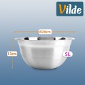 Miska Kuchenna Stalowa Okrągła Srebrna Matowa 5 L 28 cm VILDE