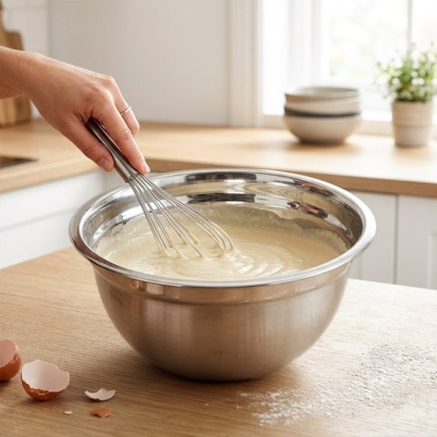 Miska Kuchenna Stalowa Okrągła Srebrna Matowa 5 L 28 cm VILDE