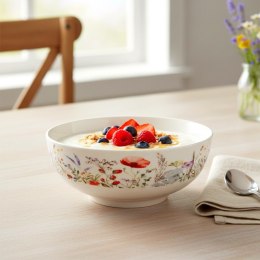 Miska Porcelanowa na Sałatkę Owoce Duża w Polne Kwiaty Maki 1,6 L ORION