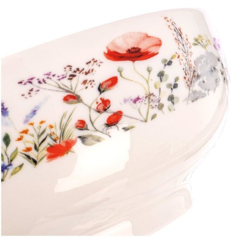 Miska Porcelanowa na Sałatkę Owoce Duża w Polne Kwiaty Maki 1,6 L ORION
