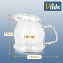 Mlecznik Szklany Dzbanuszek na Mleko Śmietankę Sos 180 ml VILDE
