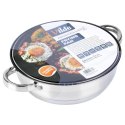 Patelnia Głęboka Stalowa z Pokrywką Powłoka Granitowa 3,1 L 24 cm