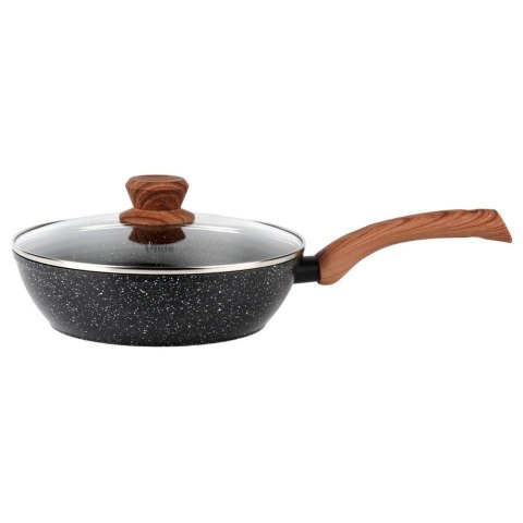 Patelnia Granitowa Głęboka z Pokrywką Indukcja 2,2 L 24 cm VILDE