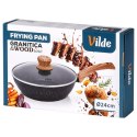 Patelnia Granitowa Głęboka z Pokrywką Indukcja 2,2 L 24 cm VILDE