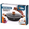 Patelnia Granitowa Głęboka z Uchwytami i Pokrywką 2,2 L 24 cm VILDE