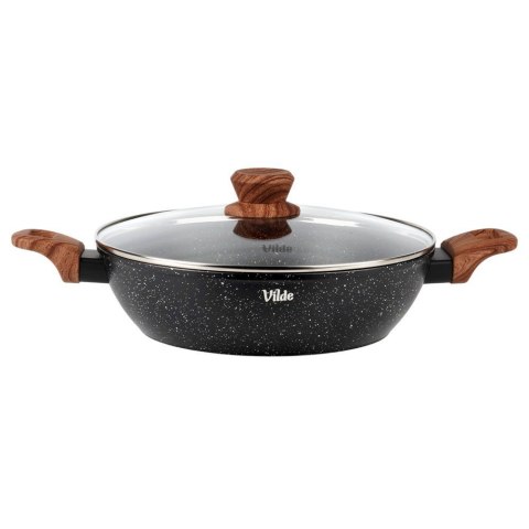 Patelnia Granitowa Głęboka z Uchwytami i Pokrywką 3,5 L 28 cm VILDE