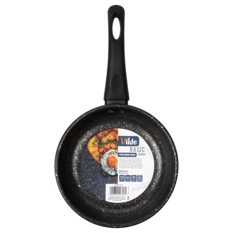 Patelnia Granitowa Non-Stick do Smażenia Duszenia Czarna 16 cm VILDE