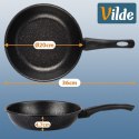 Patelnia Granitowa Non-Stick do Smażenia Duszenia Czarna 20 cm VILDE