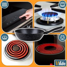 Patelnia Granitowa z Uchwytem Soft Touch Indukcja Czarna 28 cm VILDE