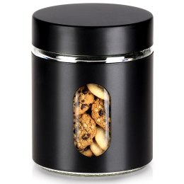 Pojemnik Kuchenny Szklany 650 ml Czarny na Produkty Sypkie VILDE