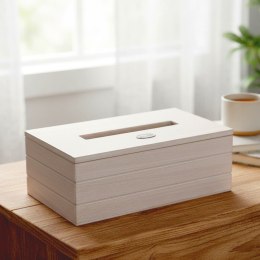 Pojemnik na Chusteczki Beżowy Chustecznik Drewniany Organizer 25x13,5x9 cm