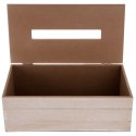 Pojemnik na Chusteczki Beżowy Chustecznik Drewniany Organizer 25x13,5x9 cm
