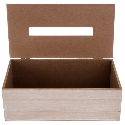 Pojemnik na Chusteczki Beżowy Chustecznik Drewniany Organizer 25x13,5x9 cm