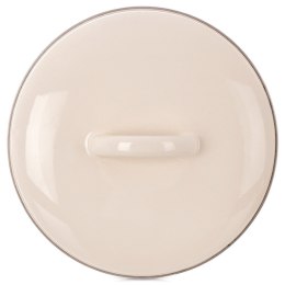 Pokrywka Emaliowana do Garnka Patelni Kremowa ze Stalowym Rantem 16 cm