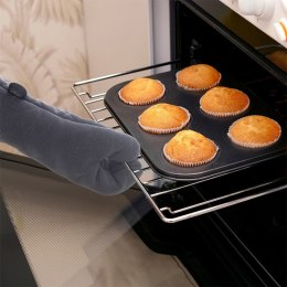 Rękawica Kuchenna Bawełniana z Magnesem i Pętelką Szara 32 cm