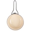 Rondel Emaliowany Kremowy w Kwiaty Maki 14 cm 0,65 L na Indukcję