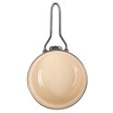 Rondel Emaliowany Kremowy w Kwiaty Maki 16 cm 0,95 L na Indukcję