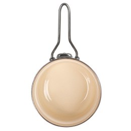 Rondel Emaliowany Kremowy w Kwiaty Maki 16 cm 0,95 L na Indukcję