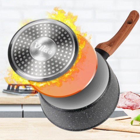 Rondel Granitowy z Pokrywką Indukcja 1,2 L 16 cm VILDE