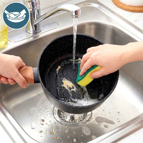 Rondel Granitowy z Pokrywką Indukcja 1,2 L 16 cm VILDE