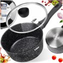 Rondel Granitowy z Pokrywką Indukcja Czarny 1,1 L 16 cm VILDE