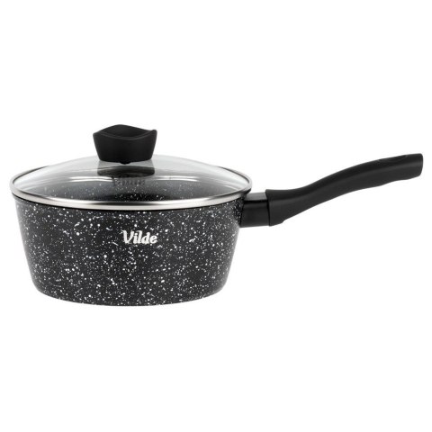 Rondel Granitowy z Pokrywką Indukcja Czarny 1,1 L 16 cm VILDE