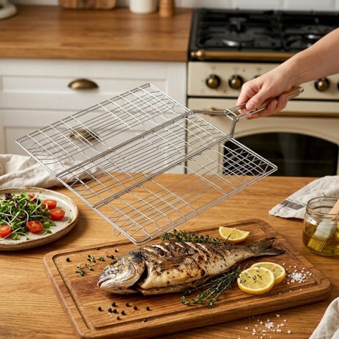 Ruszt do Grillowania Metalowy Uniwersalny na Grill z Uchwytem ORION 40x30cm