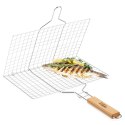 Ruszt do Grillowania Potraw Mięsa Warzyw Dwustronny z Rączką 34 x 22 cm