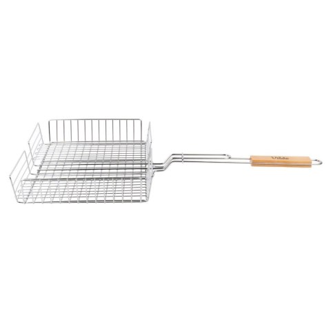 Ruszt do Grillowania Potraw Mięsa Warzyw Podwójny z Rączką 41,5 x 28 cm