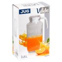 Dzbanek Szklany do Lodówki VILDE 1,8 L Wąski Ryflowany z Pokrywką