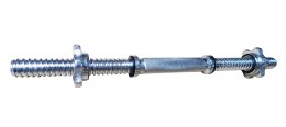 Gryf Prosty Śrubowy do Ćwiczęń Jednoręczny Chromowany KUBISPORT 450/25 mm