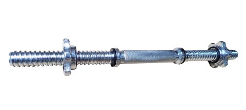 Gryf Prosty Śrubowy do Ćwiczęń Jednoręczny Chromowany KUBISPORT 450/25 mm