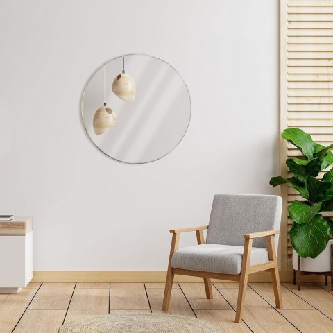 Lustro Ścienne Wiszące Złote Okrągłe Eleganckie Dekoracyjne VILDE 55 cm