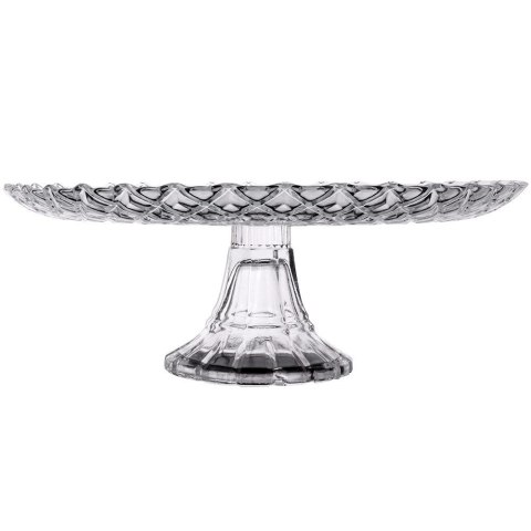 Patera Szklana na Tort Ciasto Owoce Ozdobna na Nóżce HOUSEWARE 26,5 cm