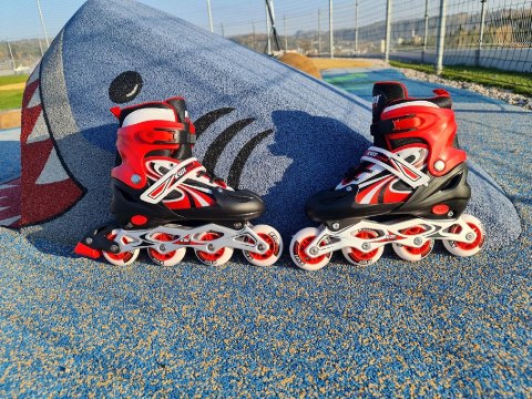 Rolki dla Dzieci Dziecięce Regulowane Czerwone Solidne KUBISPORT r. 35-38