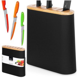 Stojak Organizer na Noże Czarny z Przegródkami EXCELLENT HOUSEWARE 23x8 cm