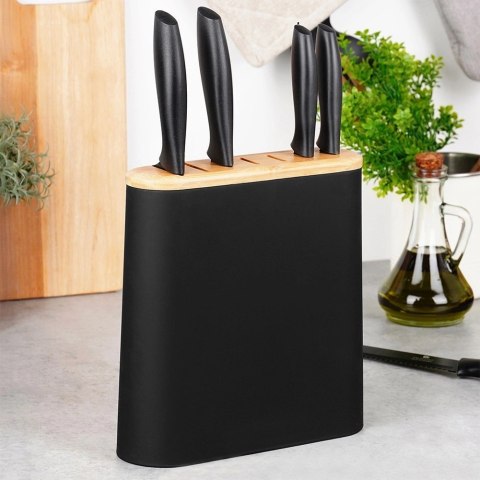Stojak Organizer na Noże Czarny z Przegródkami EXCELLENT HOUSEWARE 23x8 cm
