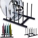 Stojak na Pokrywki Talerze Metalowy Czarny LOFT 4 szt. 19,5 cm HSC