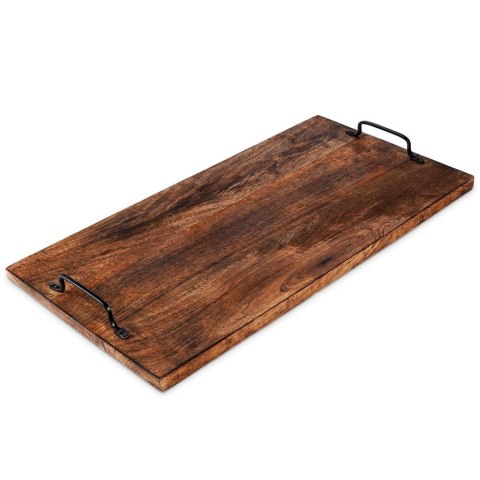 Taca Deska do Krojenia Serwowania Drewniana z Uchwytami ORION 56 x 29,6 cm