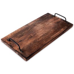 Taca do Serwowania Podawania Drewniana Retro z Uchwytami VILDE 40,5x21,5 cm