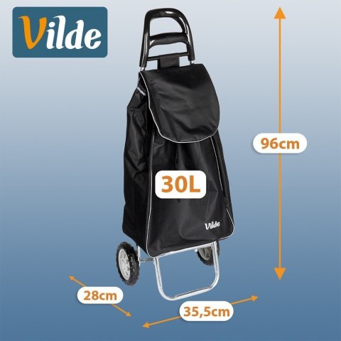 Torba Wózek na Zakupy na Kółkach Składany Czarny 30 L 20 kg VILDE